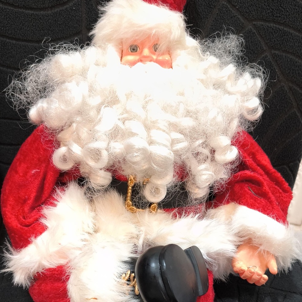 Festive Santa Claus Holiday Decor in Red and White